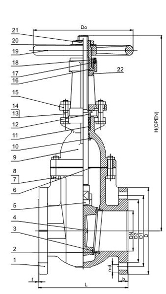 Metal Seated Gate Valve - Rising Stem (BS 5163) image 2