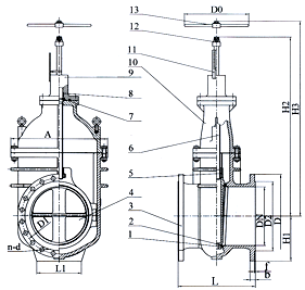 Ductile Iron Gate Valve · DIN F4 · DN350-DN600