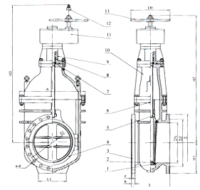 Ductile Iron Gate Valve · DIN F4 · DN350-DN1200