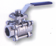 Stainless Steel · Three-Piece Ball Valve · Mounting Pad